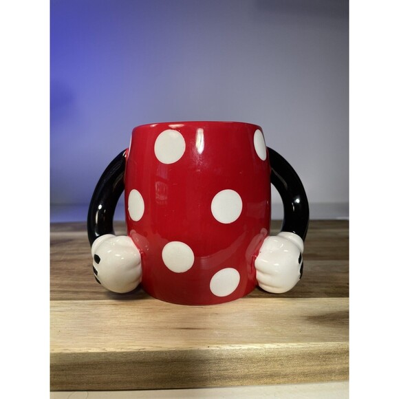 Disney Minnie Mouse Double Handle 3D Mug Red White Polka Dot Torso Galerie - Picture 1 of 10